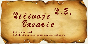 Milivoje Basarić vizit kartica